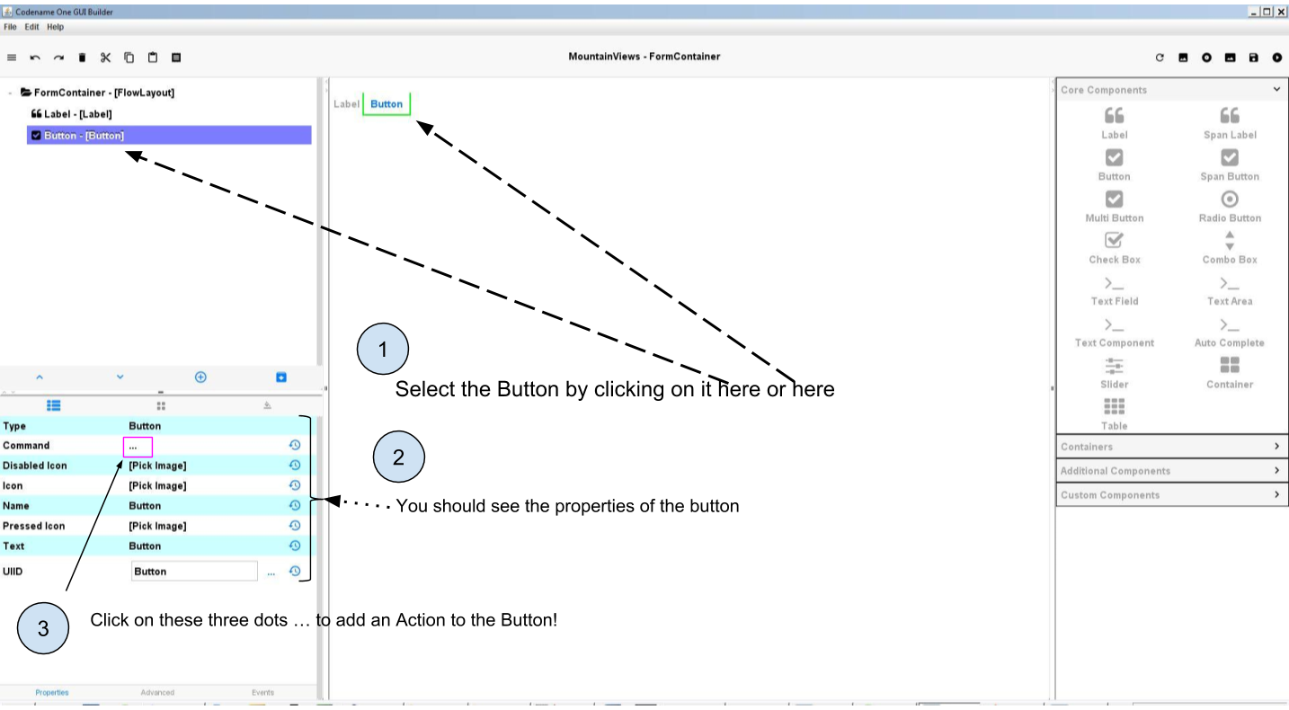 Selecting the Button