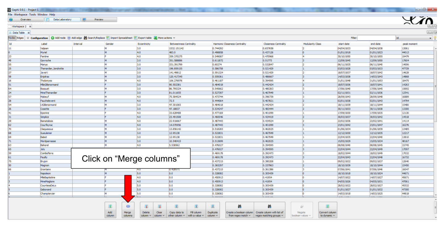 Merge columns