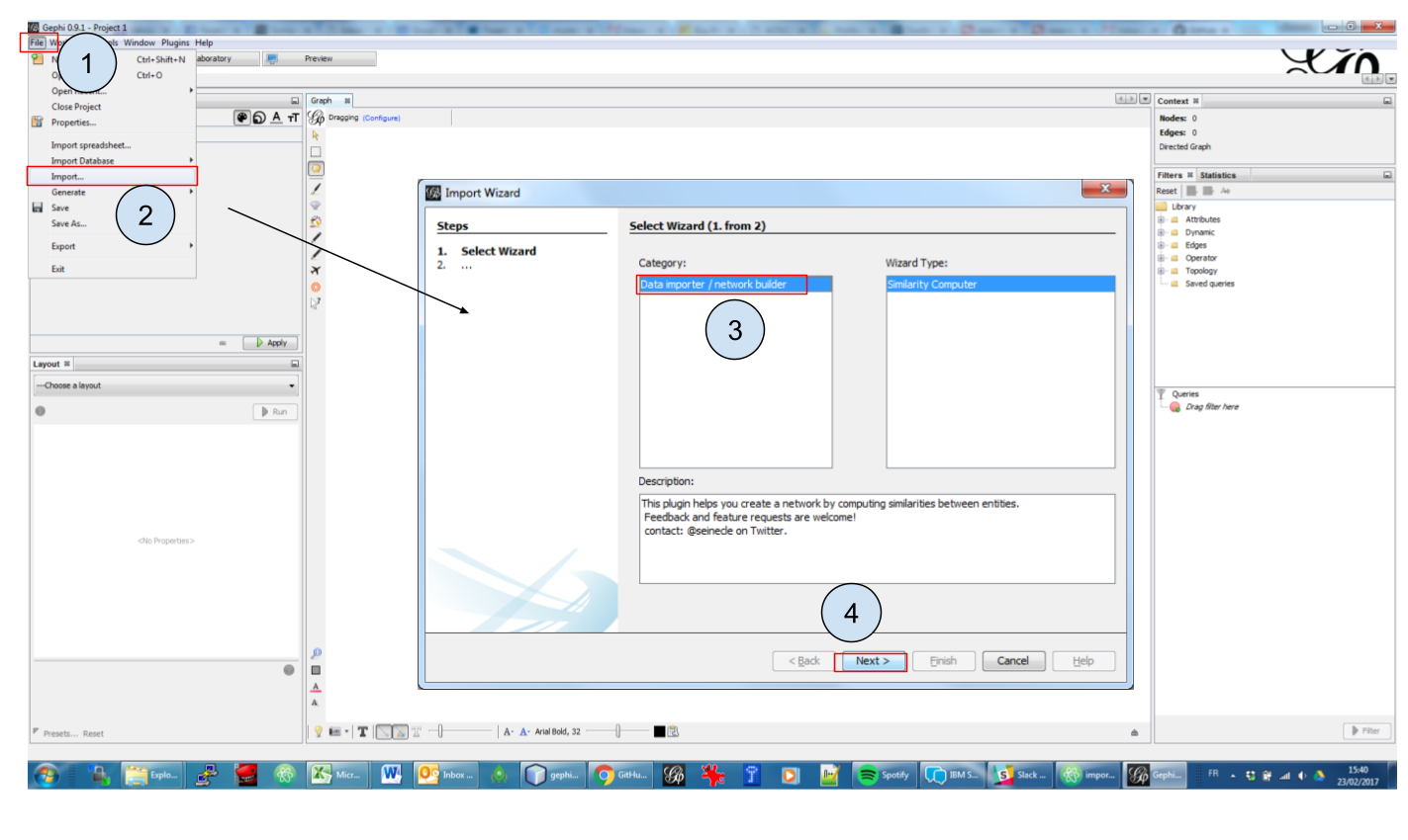 Open the plugin via the menu File   Import