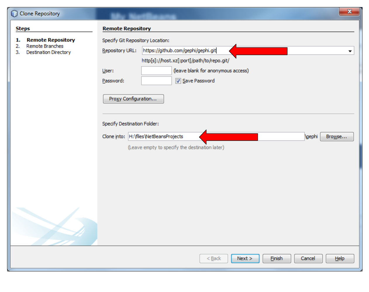 Cloning the gephi source