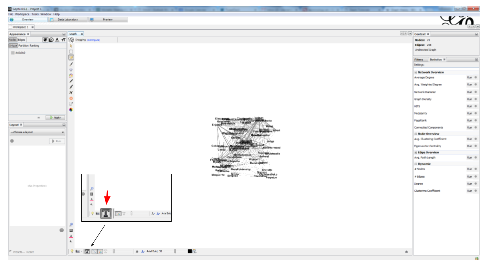 showing node labels